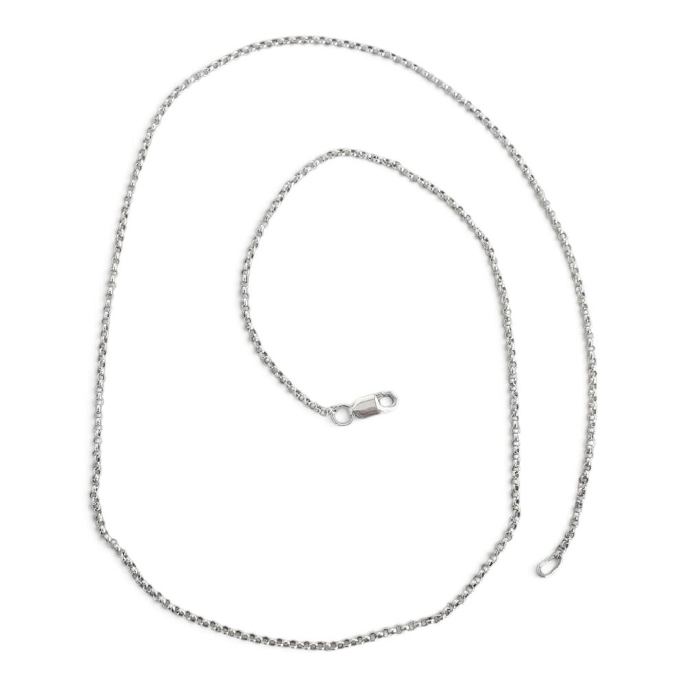 Vintage Sterling Silver Rollo Chain Necklace Small Round Links 18 Inch